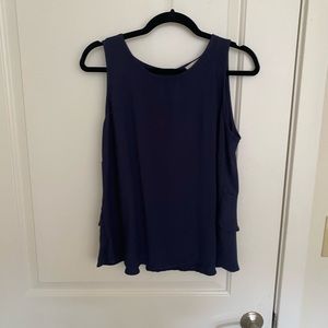 LOFT Navy Blue Sleevless Blouse with back detail